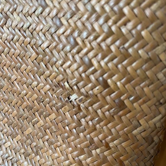 Gail DeLoach Asiaphile Woven Gator Brown Rattan Handbag Purse Clutch Vintage - Picture 13 of 13